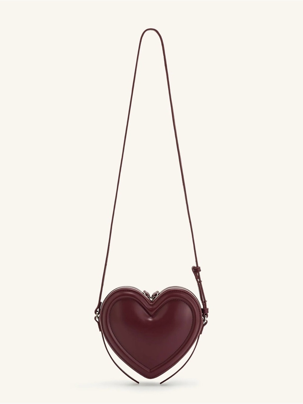 JW PEI Heart Crossbody Bag in Burgundy heart cool funky - Picture 7 of 8